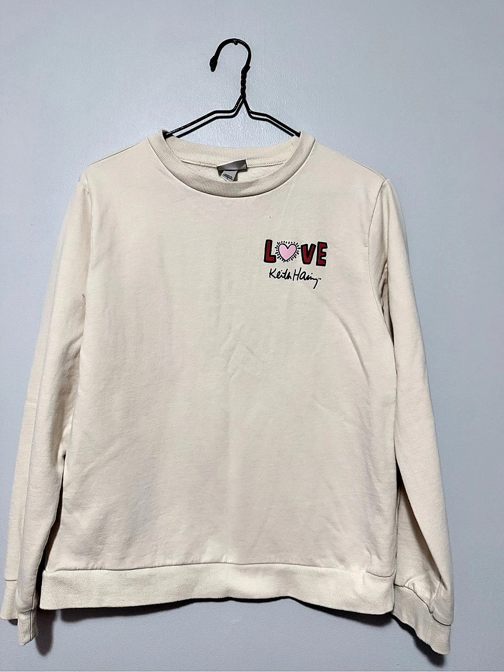 Keith Haring LOVE sweatshirt in Cream Size Small